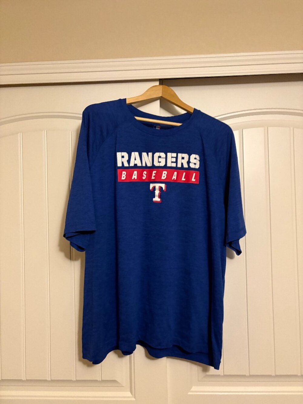 Texas Rangers T Shirt Mens 3XL Blue Short Sleeve MLB Genuine Merchandise Crew